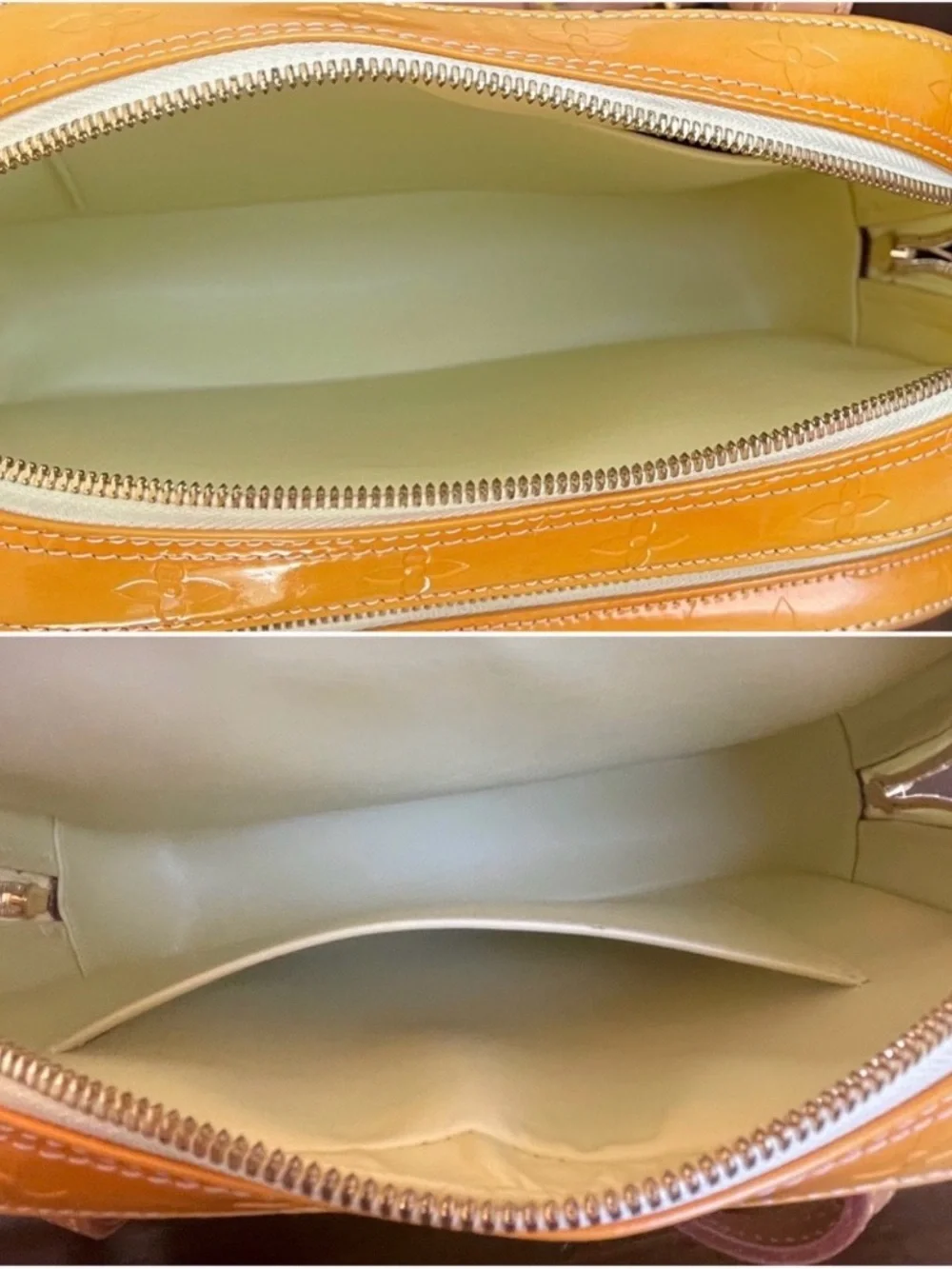 Louis Vuitton Vernis Ombre Yellow to Orange Cosmetic Pouch